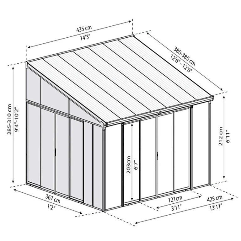 SanRemo Conservatory 4 x 4.25 m – White