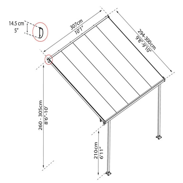 Feria Patio Cover 9.0 m² – White