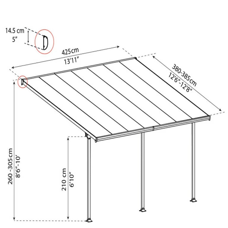 Feria Patio Cover 4 x 4.2 m – White