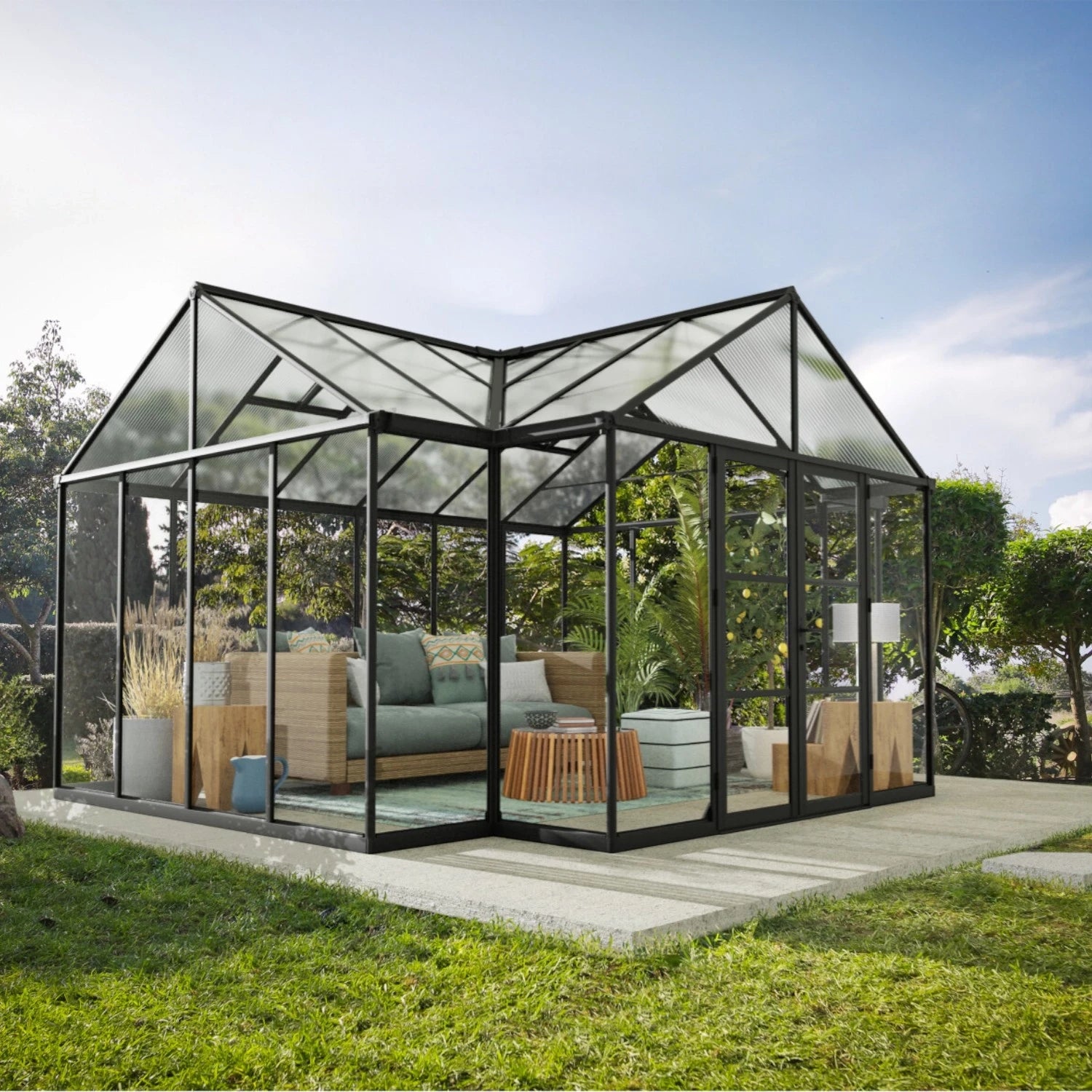 Triomphe 13ft. x 15ft. Greenhouse Kit - Black Structure & Clear Panels