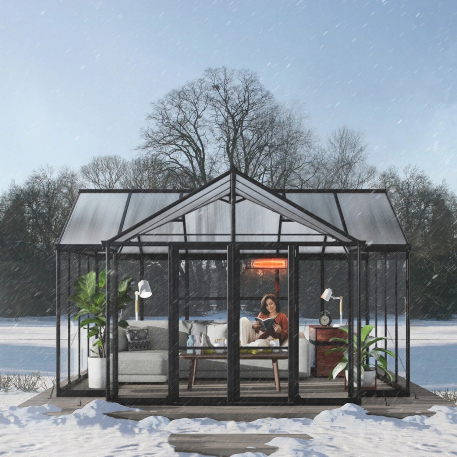 Triomphe 13ft. x 15ft. Greenhouse Kit - Black Structure & Clear Panels