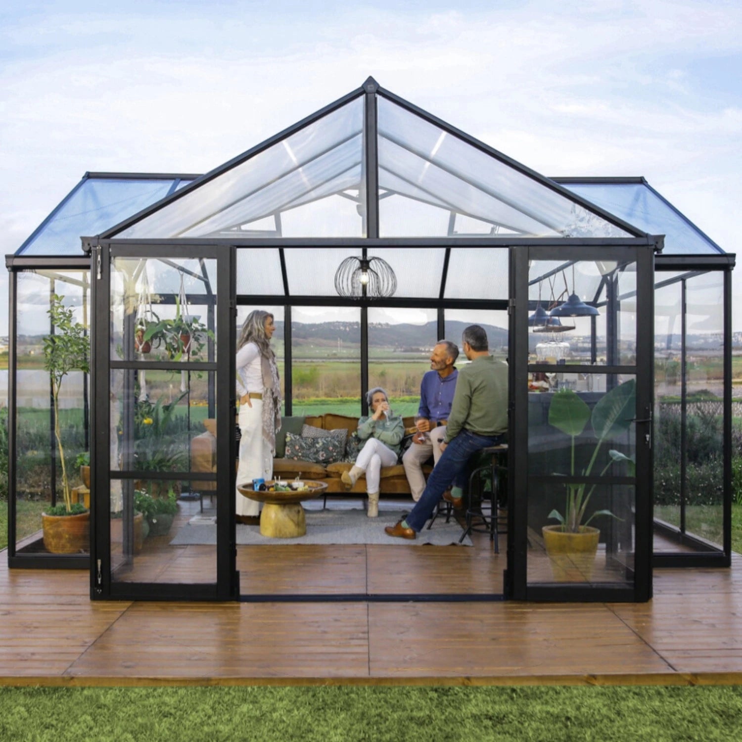 Triomphe 13ft. x 15ft. Greenhouse Kit - Black Structure & Clear Panels