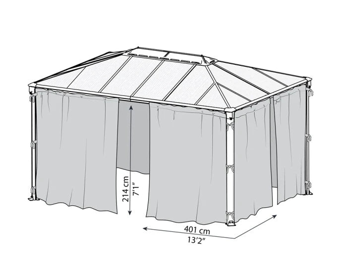 Curtain Set for Martinique 4300 & Milano 4300 Rectangular Garden Pavilion