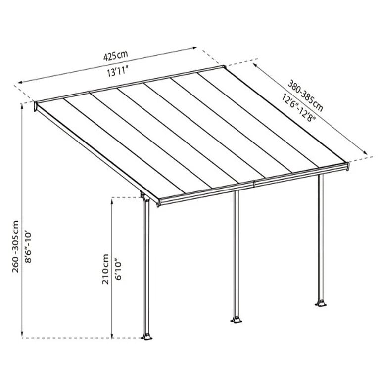 Feria Patio Cover 4 x 4.2 m – Anthracite Grey