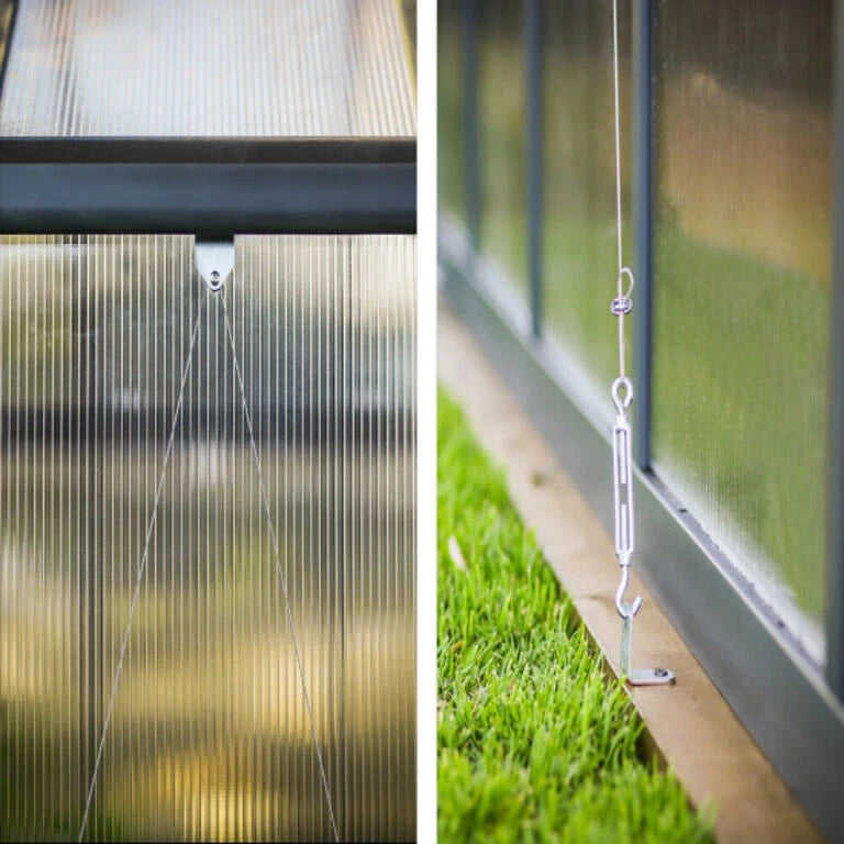 Glory 8 ft. x 20 ft. Greenhouse Kit - Grey Structure & Multiwall Panels