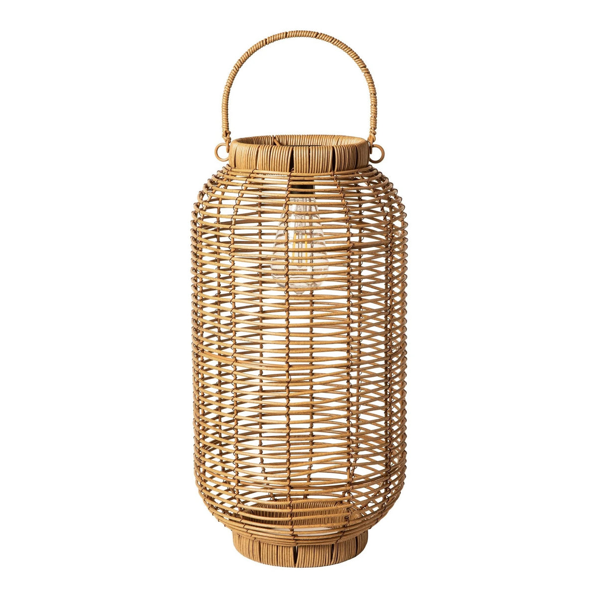 Solar Lantern with Bulb Ø24 x H45 cm - Light Brown