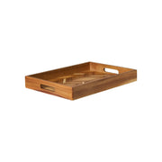 Acacia Wood Tray with Handles, Herringbone, 39 x 28 cm