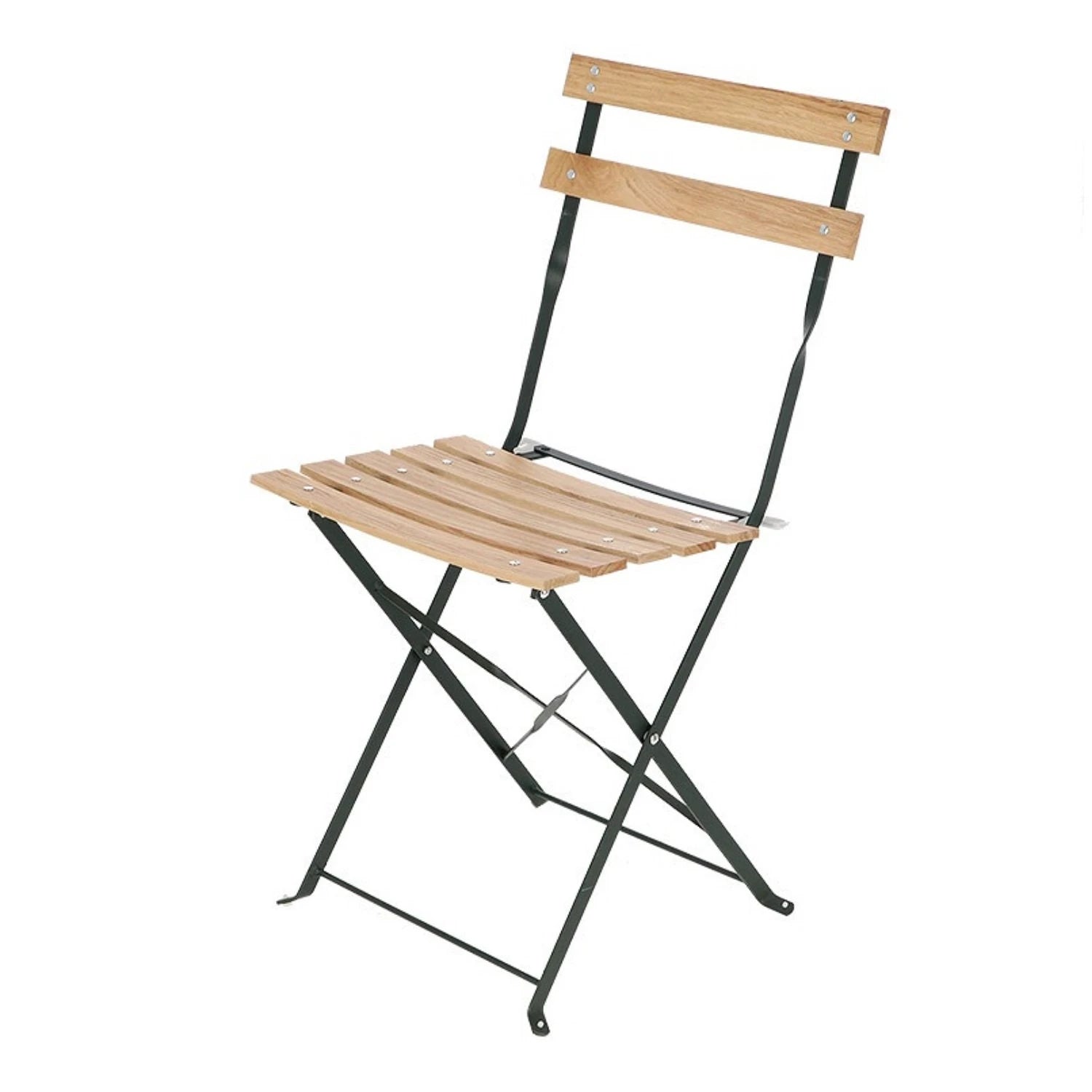 Bistro chair metal wood green