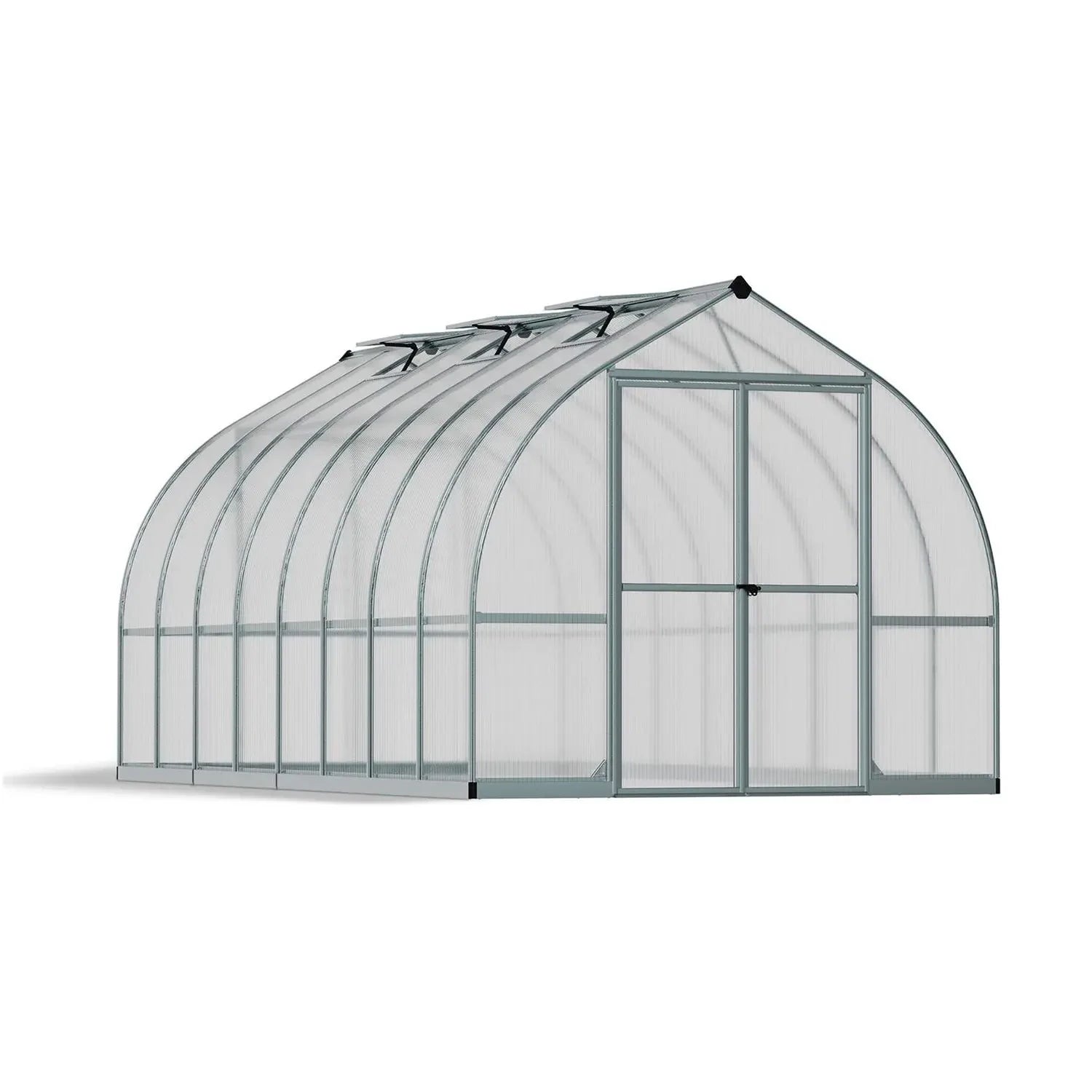 Bella 8 ft. x 16 ft. Greenhouse Kit - Silver Structure & Twin Wall Panels