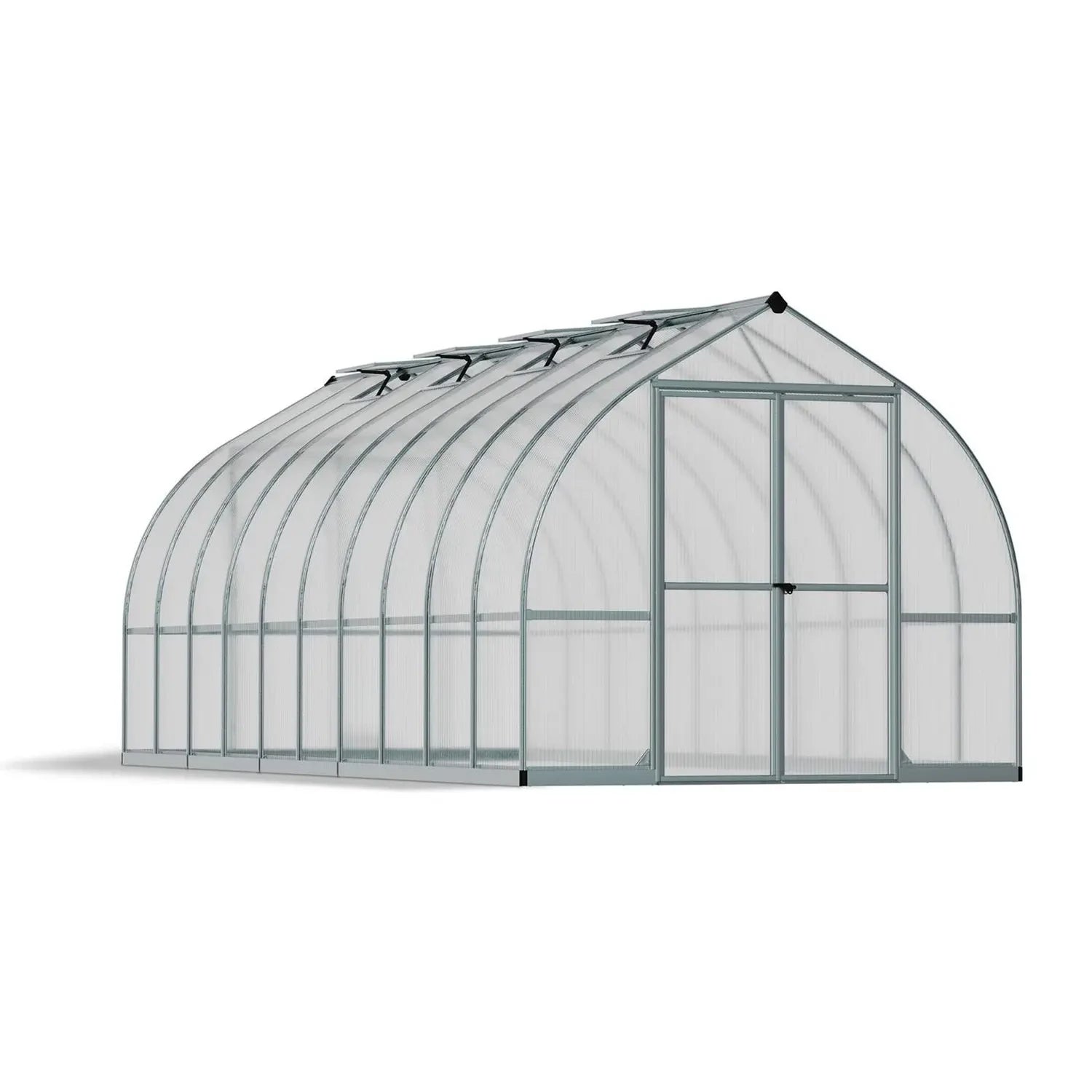 Bella 8 ft. x 20 ft. Greenhouse Kit - Silver Structure & Twin Wall Panels