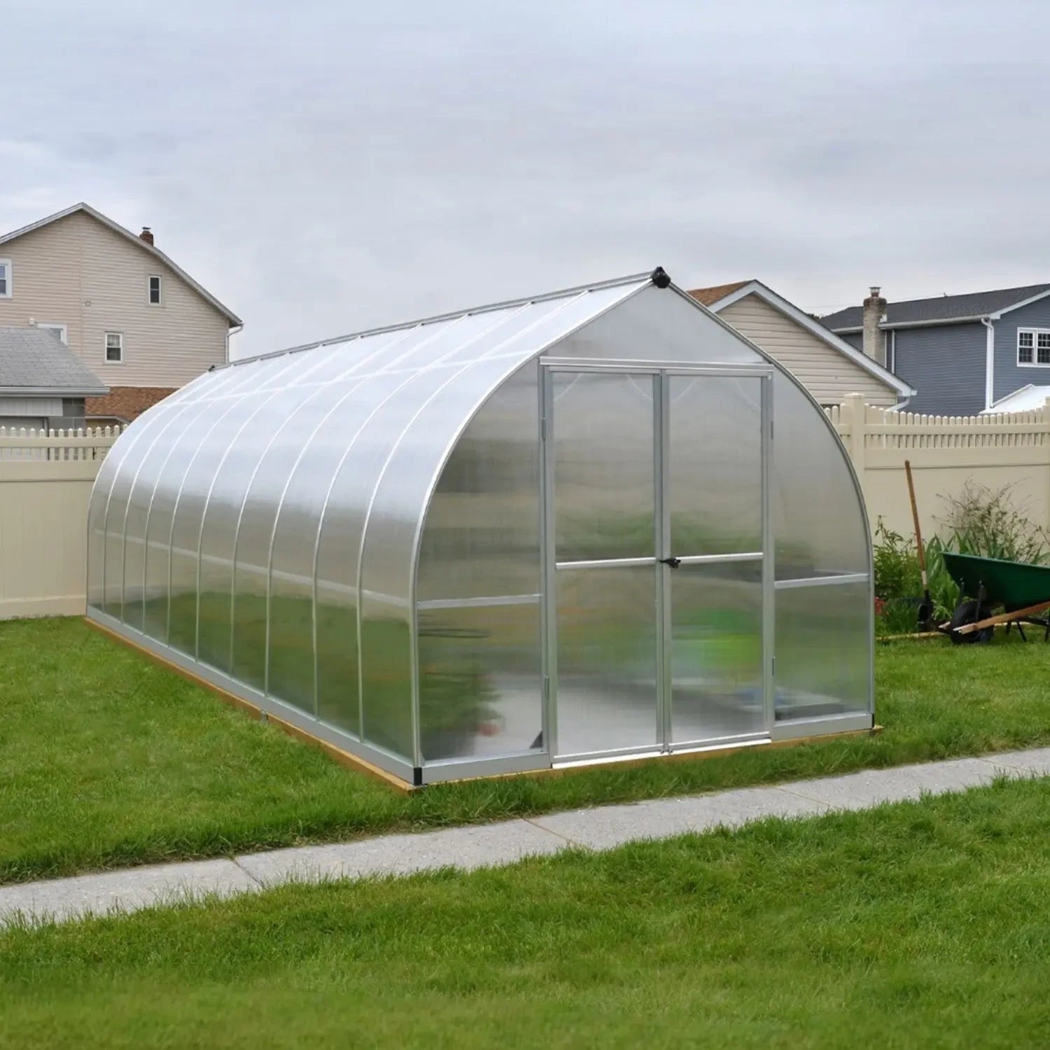 Bella 8 ft. x 20 ft. Greenhouse Kit - Silver Structure & Twin Wall Panels