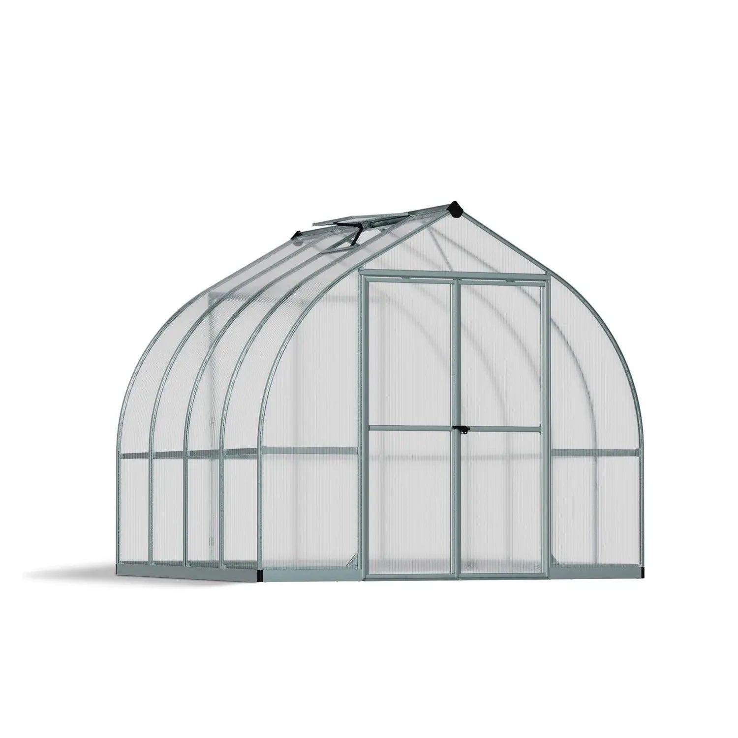 Bella 8 ft. x 8 ft. Greenhouse Kit - Silver Structure & Twin Wall Panels