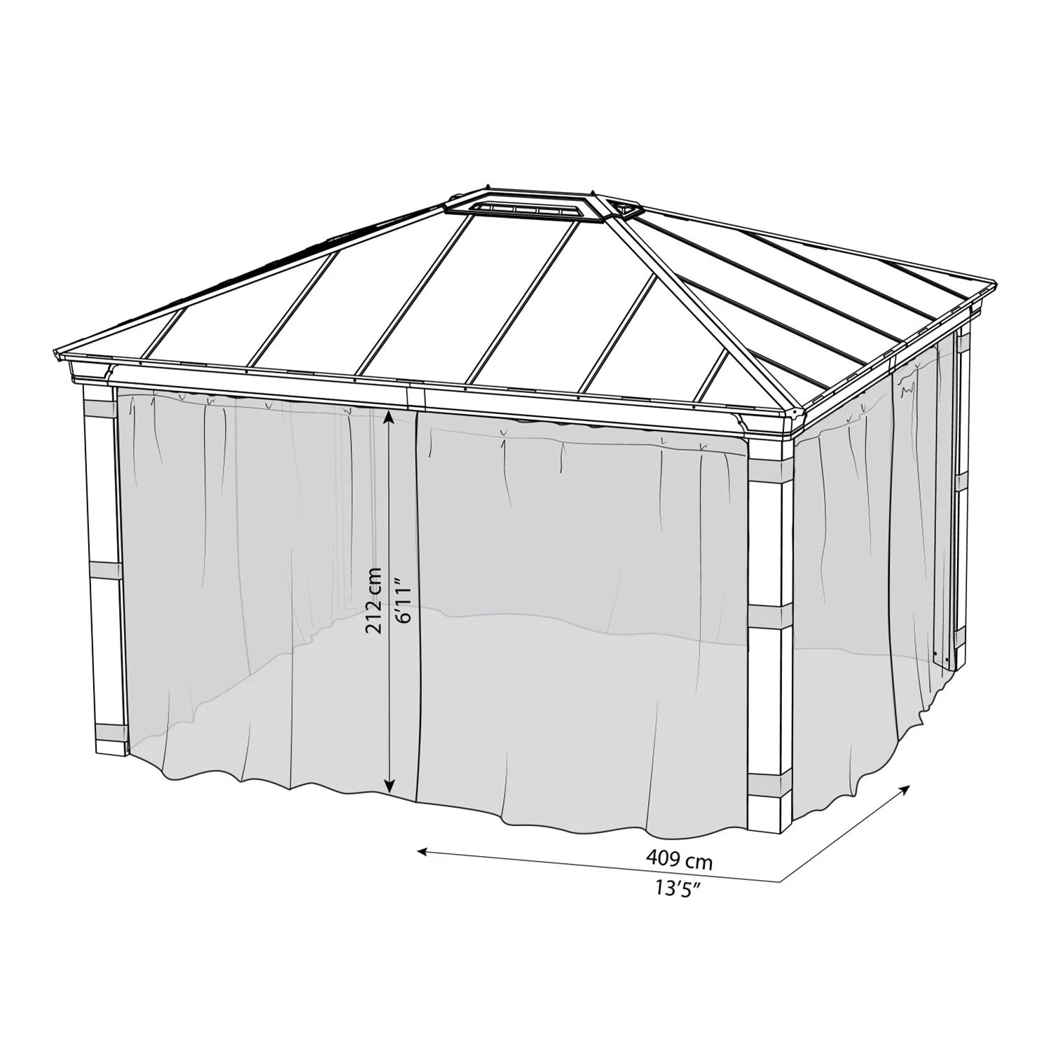 Dallas 14 x 16 ft. Gazebo Netting Set