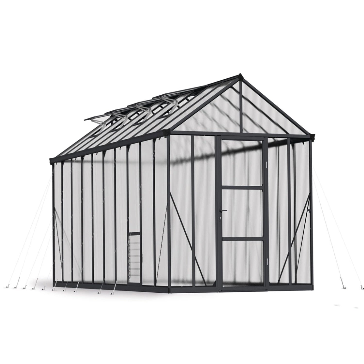 Glory 8 ft. x 20 ft. Greenhouse Kit - Grey Structure & Multiwall Panels