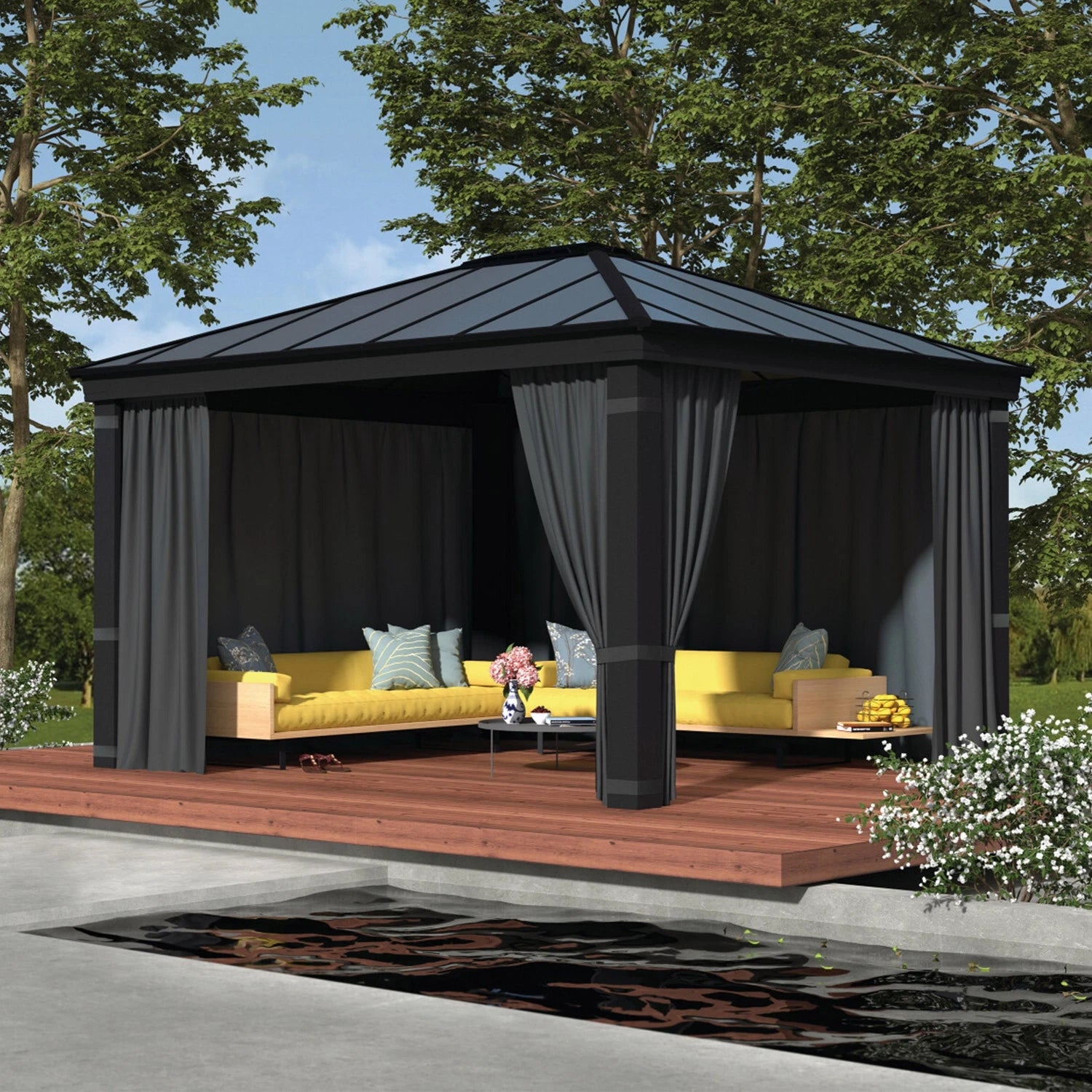 Curtain Set for Dallas 12 ft. × 14 ft. Gazebo
