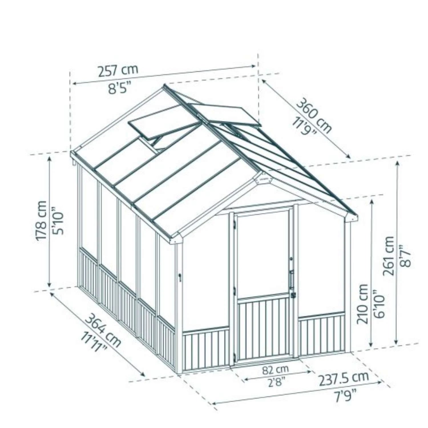 Greenhouse Kit Natura Cedar Wood 8 ft. x 22 ft. – Clear Panels