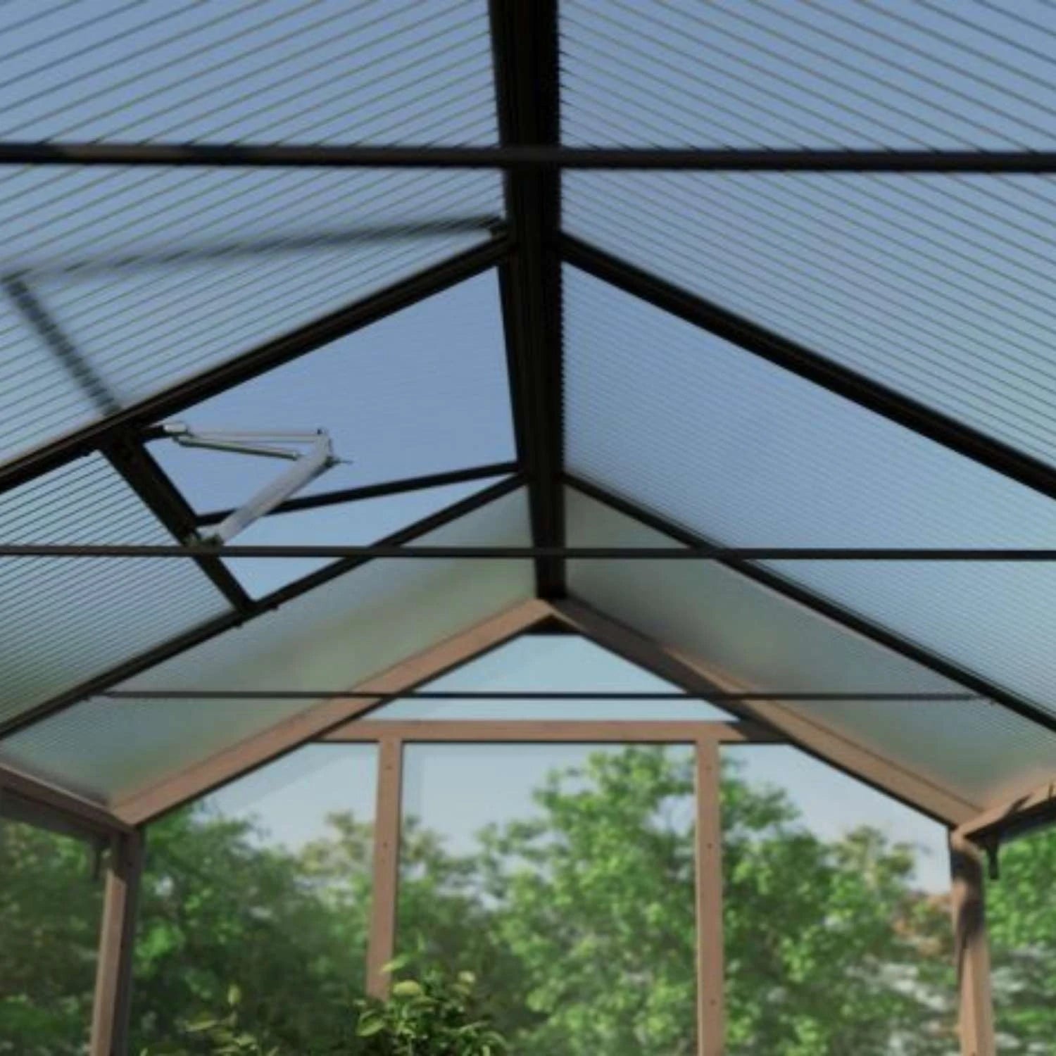 Greenhouse Kit Natura Cedar Wood 8 ft. x 17 ft. - Clear polycarbonate panels