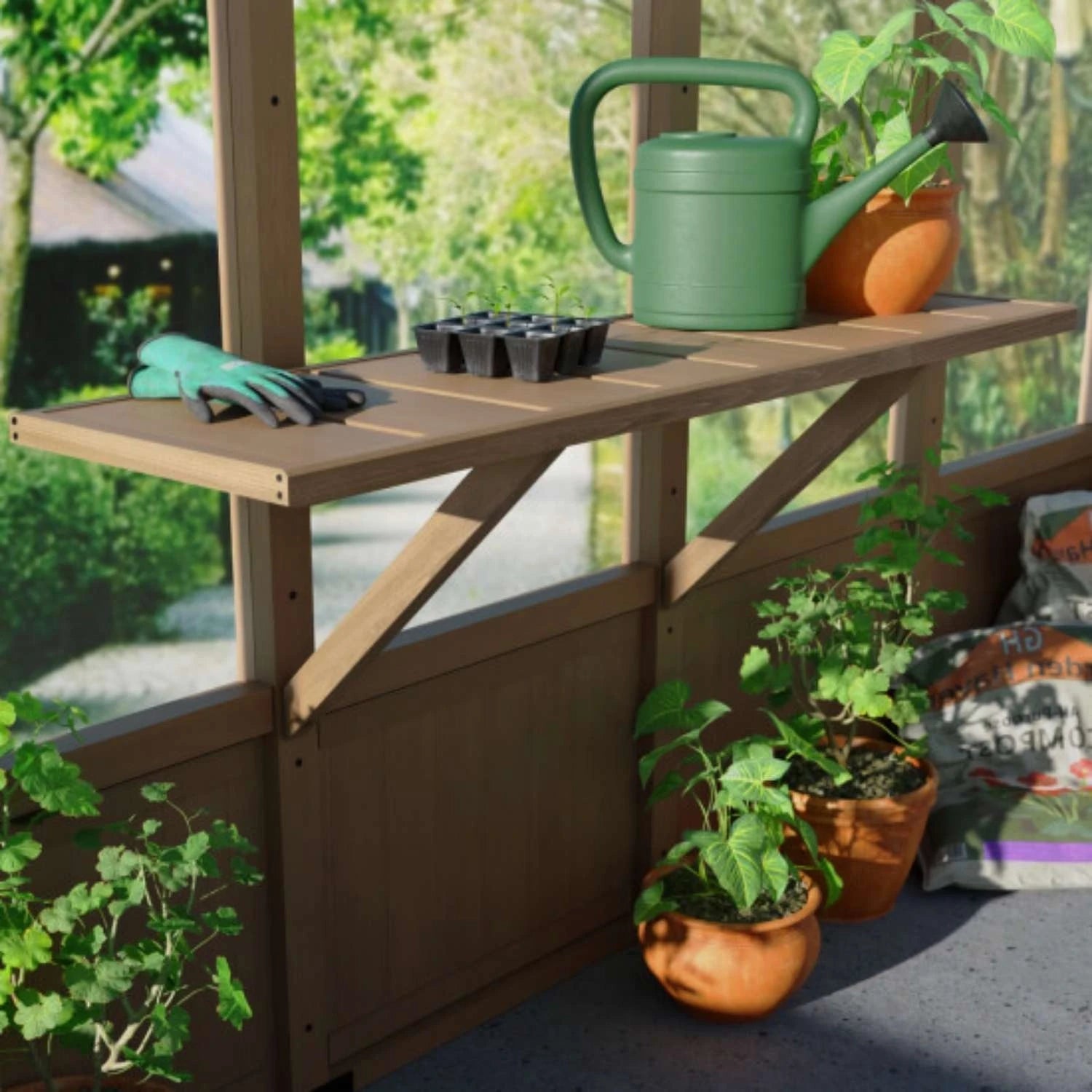 Natura Greenhouse Wooden Shelf Set