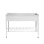 Raised Flower Bed L - White Metal