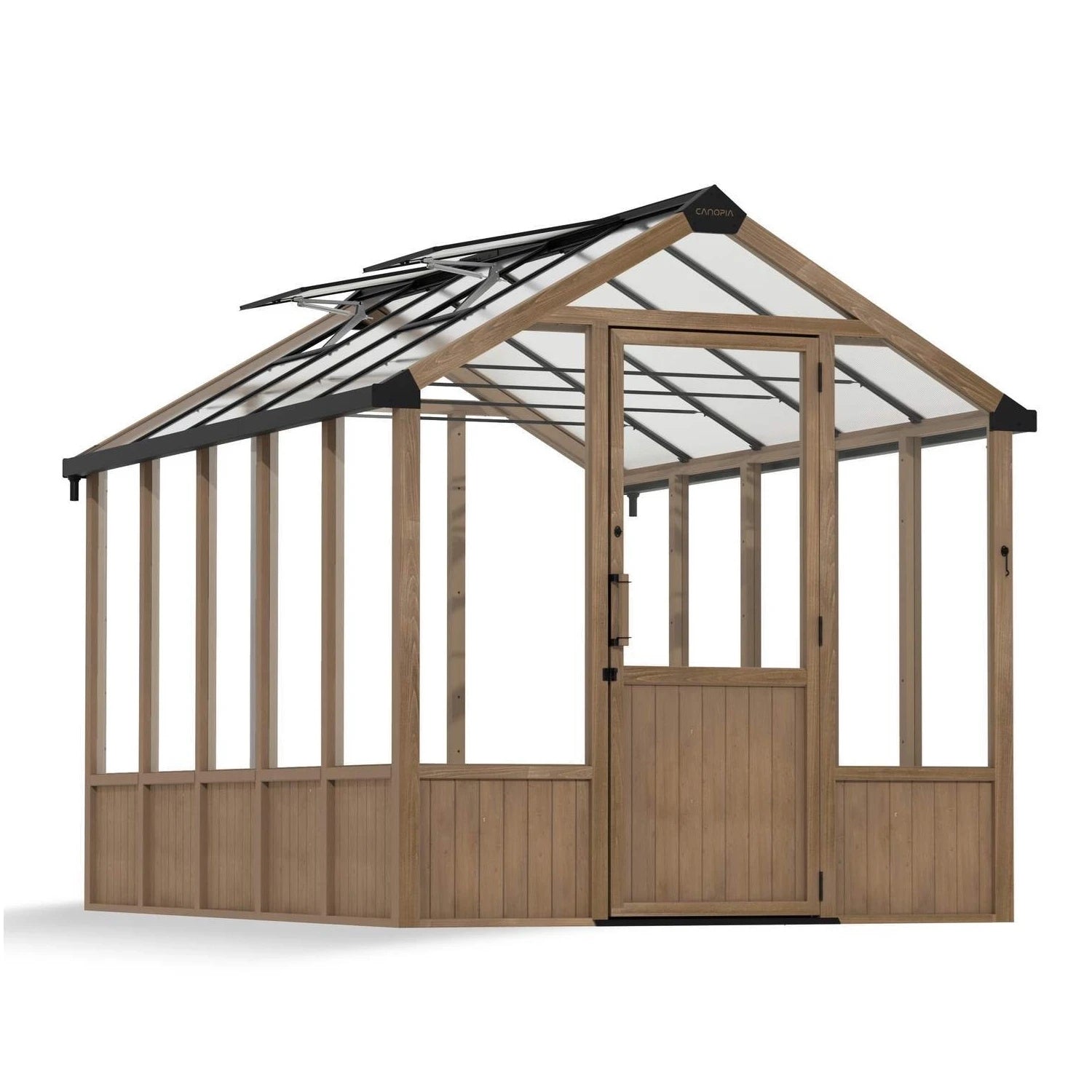 Greenhouse Kit Natura Cedar Wood 8 ft. x 12 ft. - Clear polycarbonate panels