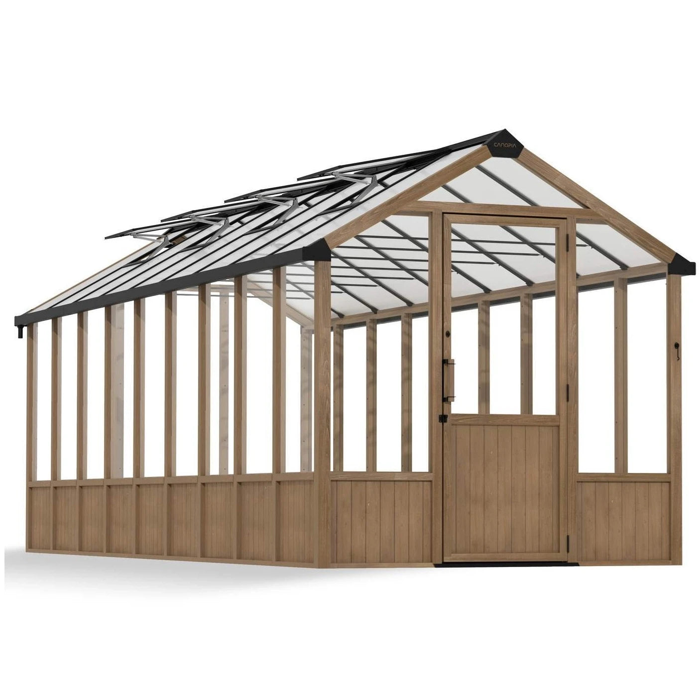 Greenhouse Kit Natura Cedar Wood 8 ft. x 22 ft. – Clear Panels