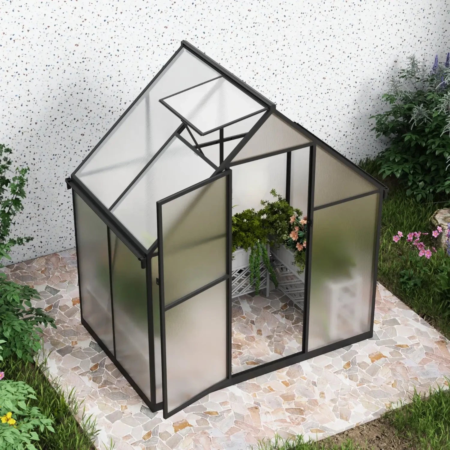 Essential Narrow Greenhouse Black 114 cm – Polycarbonate