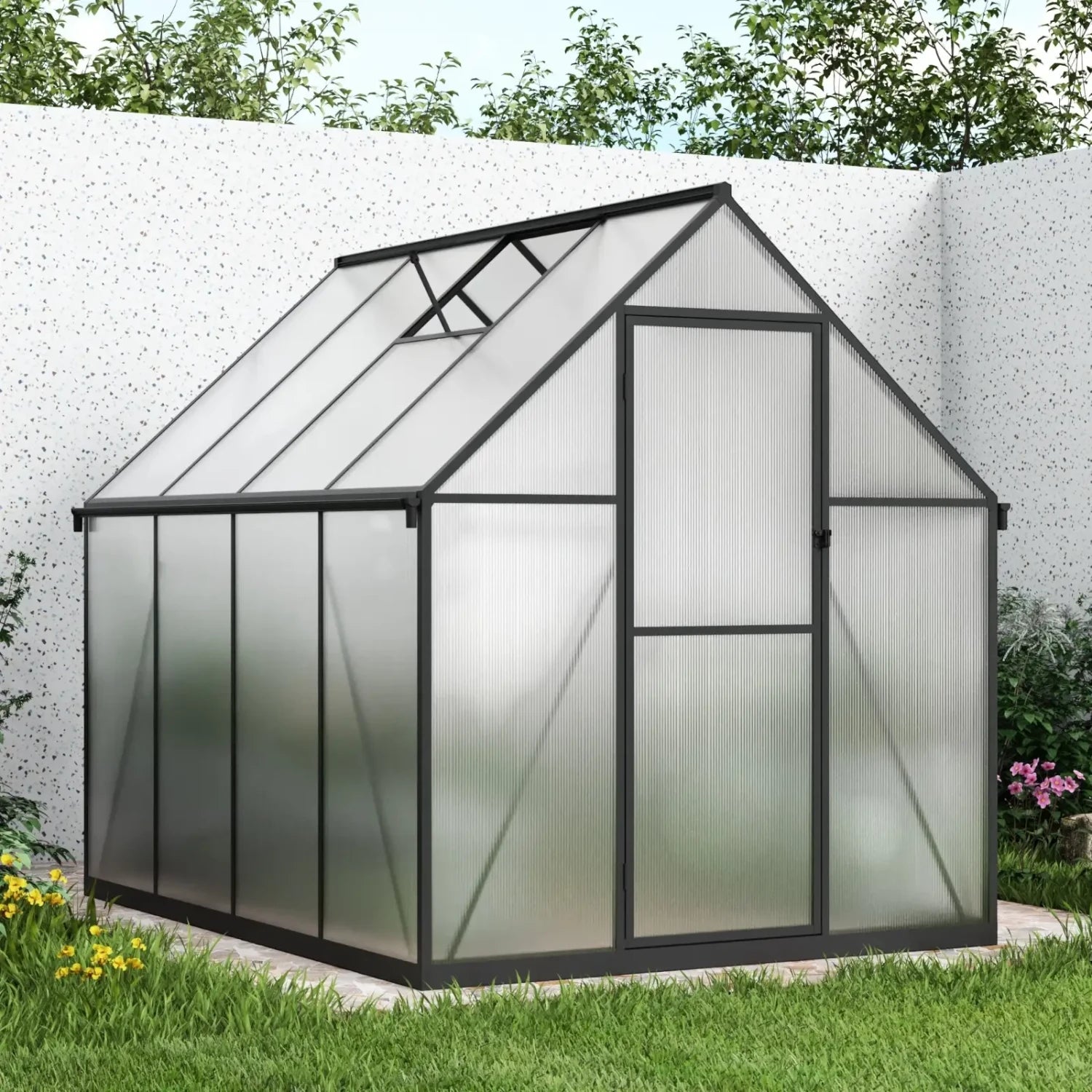 Essential Narrow Greenhouse Black 225 cm – Polycarbonate