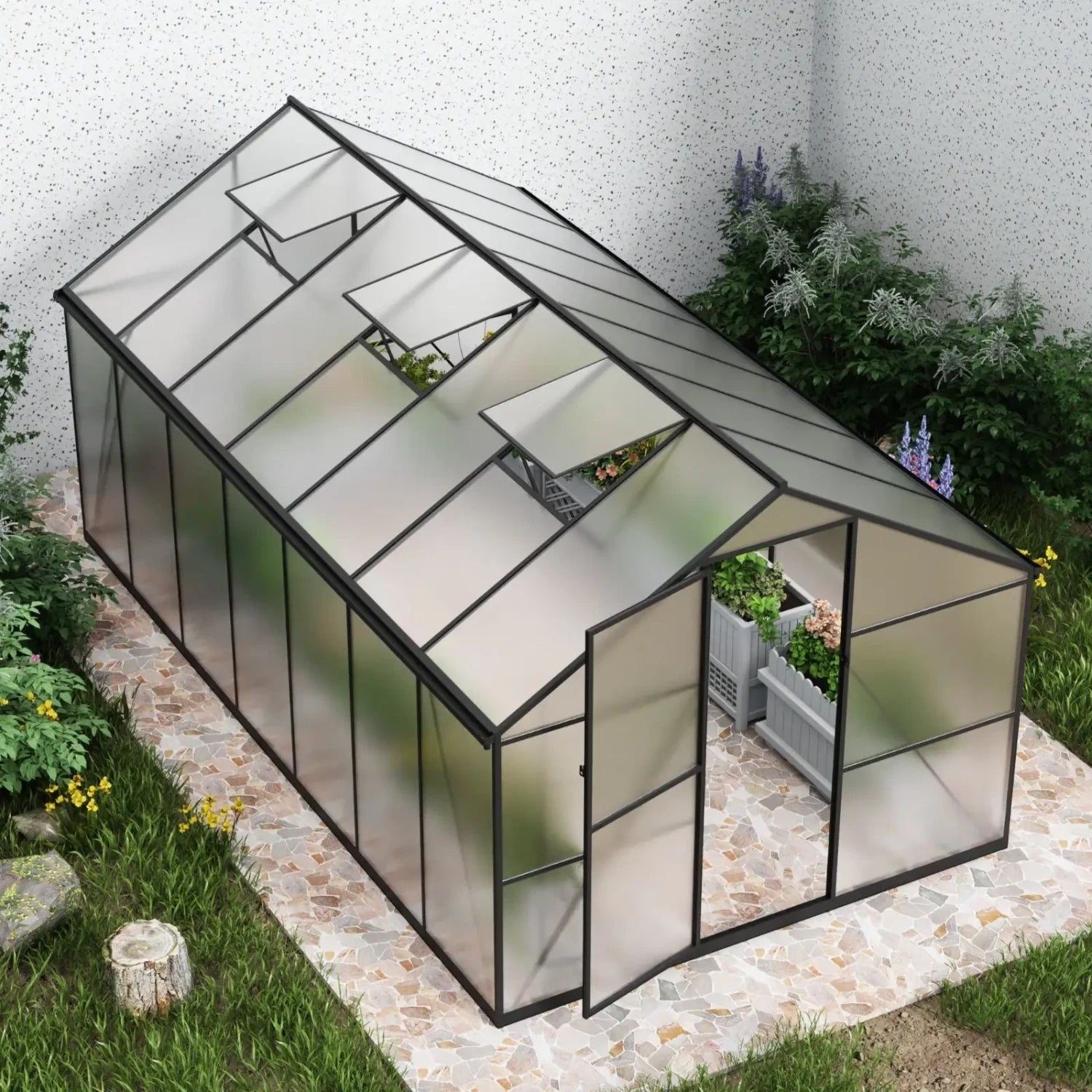 Essential Greenhouse Black 422 cm – Polycarbonate