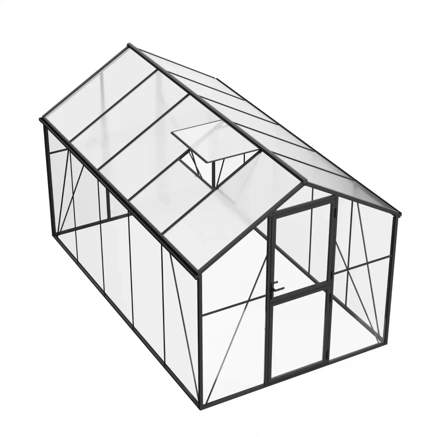 Greenhouse Premium Black 382 cm – Glass/Polycarbonate