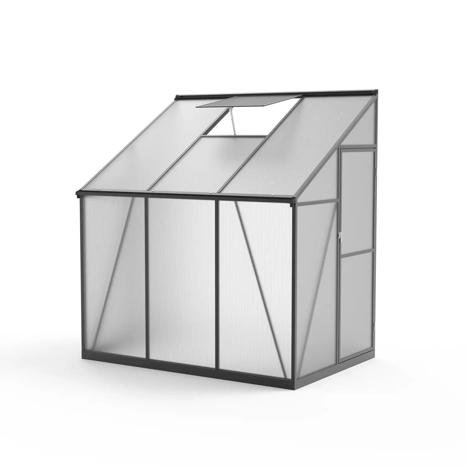 Lean to Aluminium Greenhouse with 4mm Polycarbonate Panels