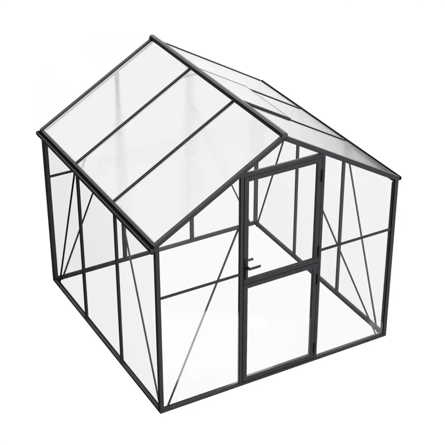 Greenhouse Premium Black 232 cm – Aluminium Frame with Glass & Polycarbonate