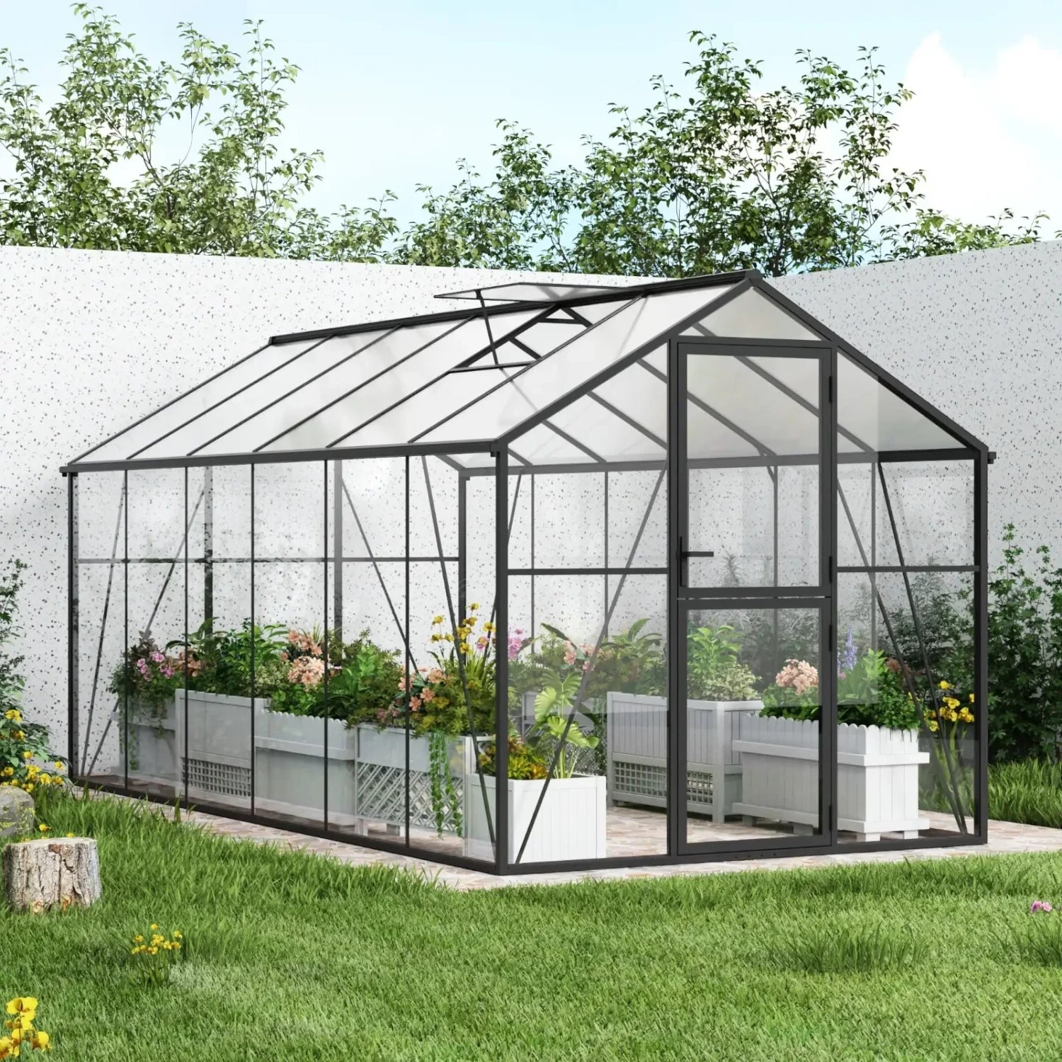 Greenhouse Premium Black 457 cm – Glass/Polycarbonate