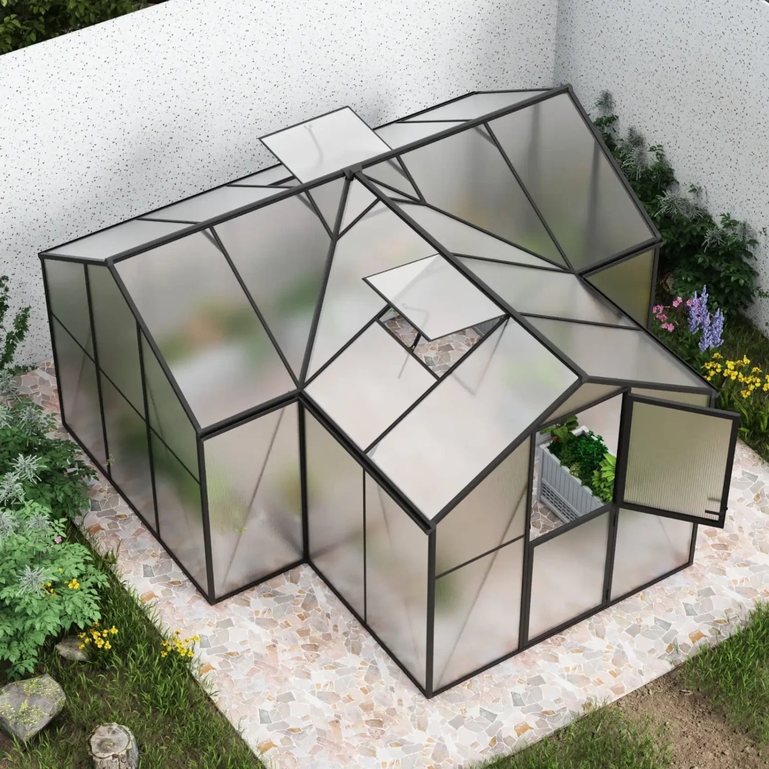 T-Shaped Greenhouse Premium Black – Polycarbonate