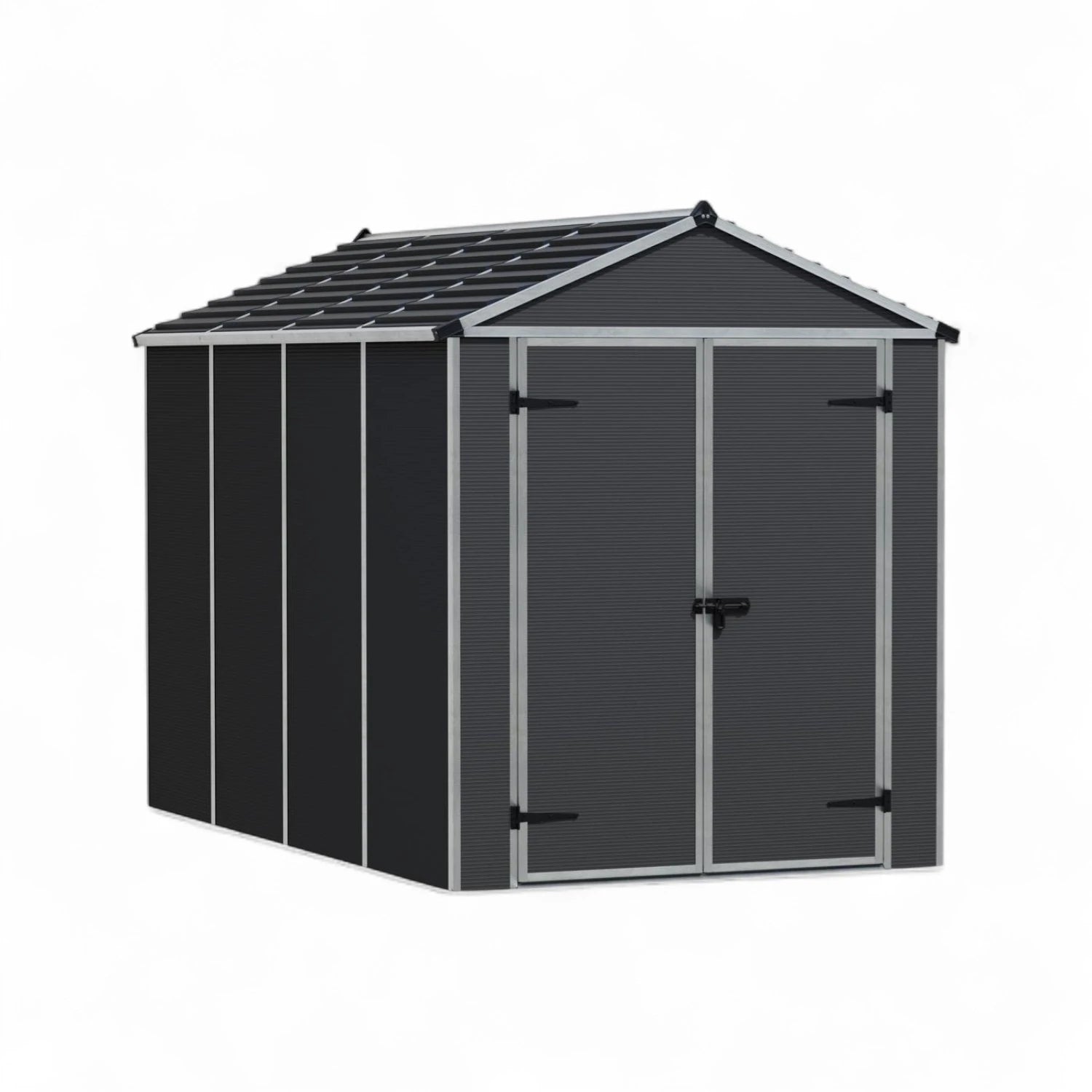 Rubicon 6 ft. x 10 ft. Shed With Floor - Dark Grey Panels