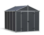 Rubicon 8 ft. x 10 ft. Shed With Floor - Dark Grey Panels