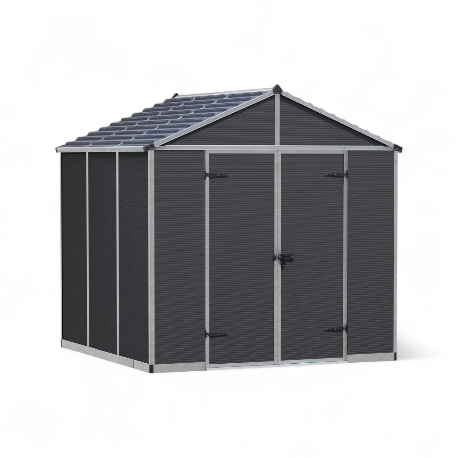 Rubicon 8 ft. x 8 ft. Shed With Floor - Dark Grey Panels