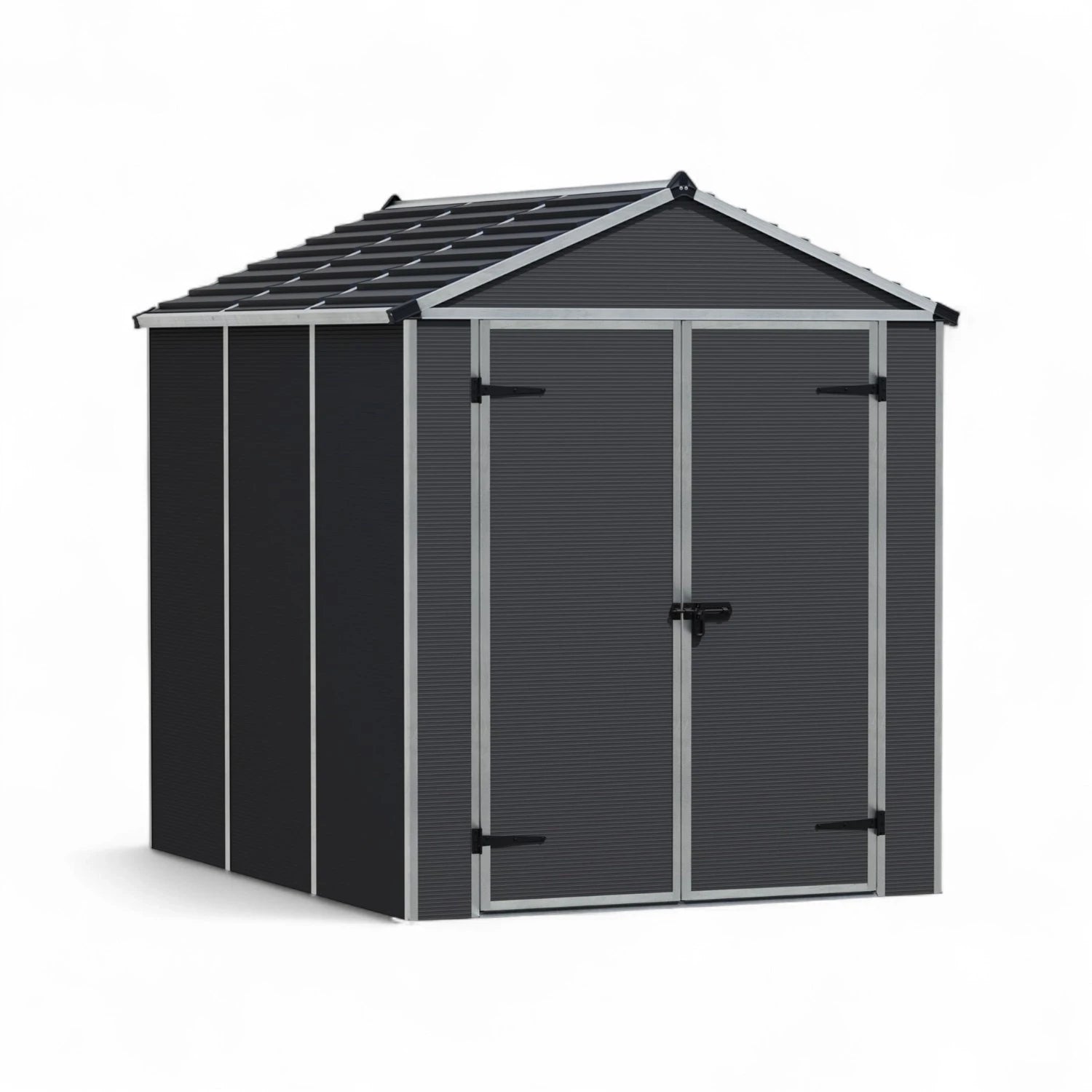 Rubicon 6 ft. x 8 ft. Shed With Floor - Dark Grey Panels