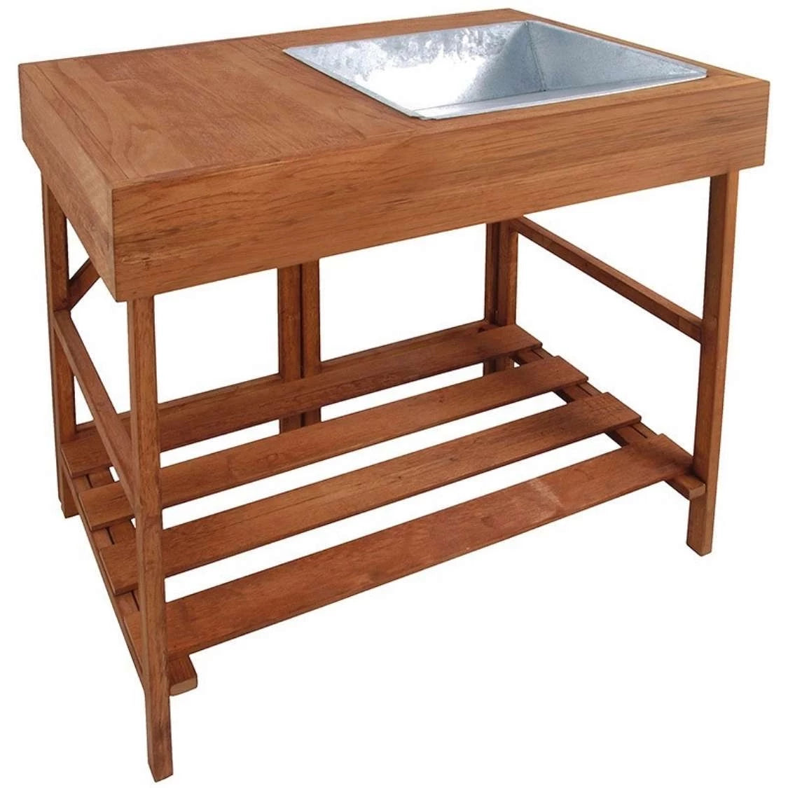 Hardwood potting table