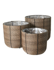 Rattan Basket Set of 3 - Brown