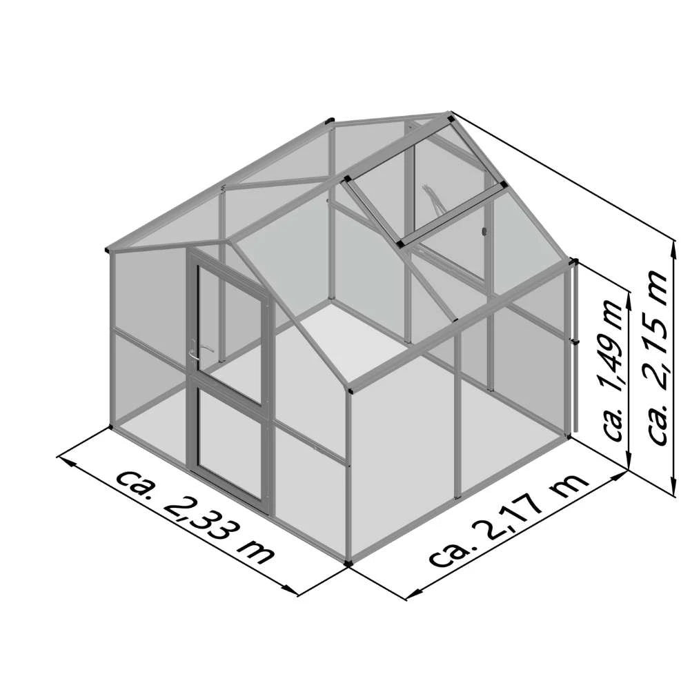 Rose II Anthracite Grey Greenhouse KGT – Modern Garden Room