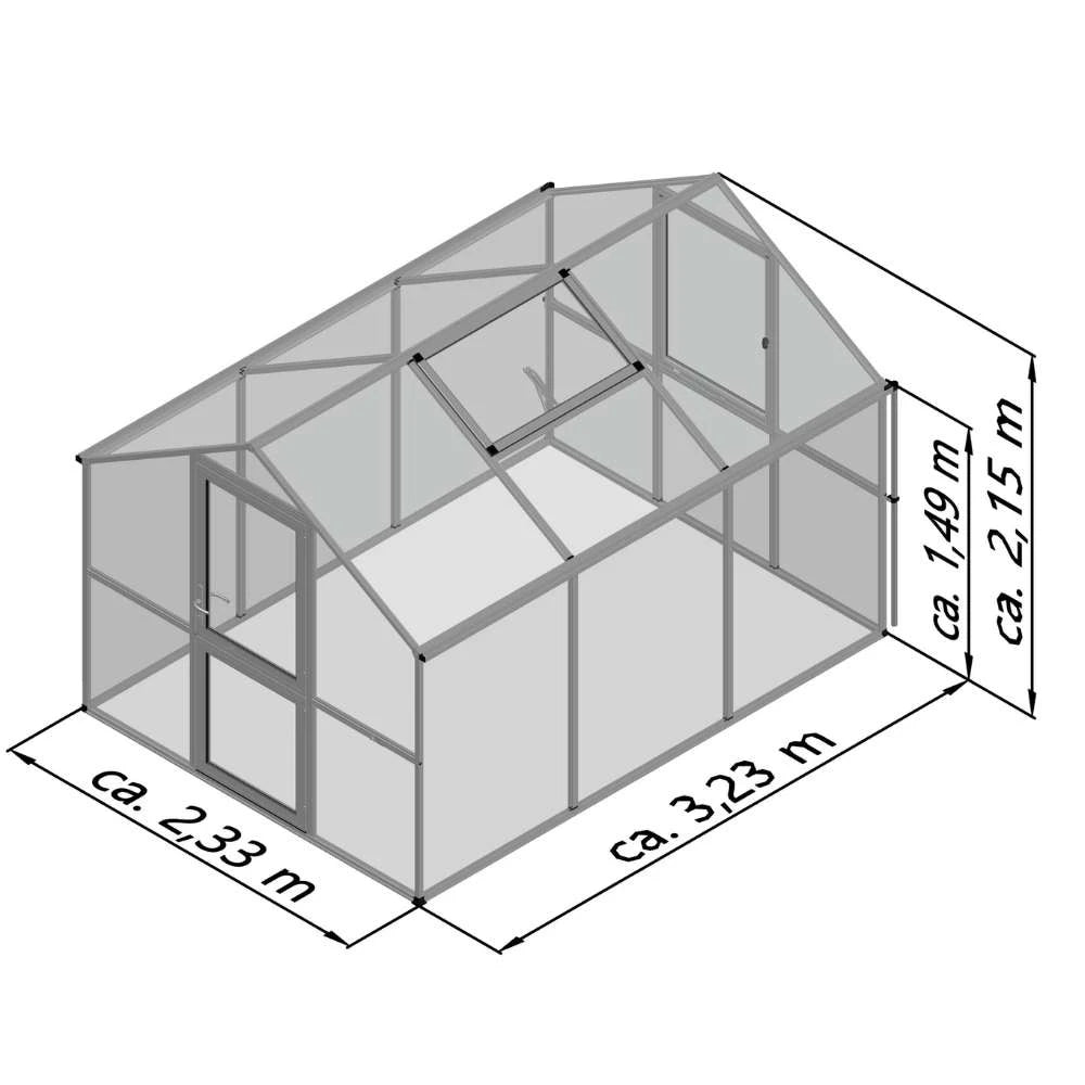 Rose III Anthracite Grey Greenhouse KGT – Sleek Design
