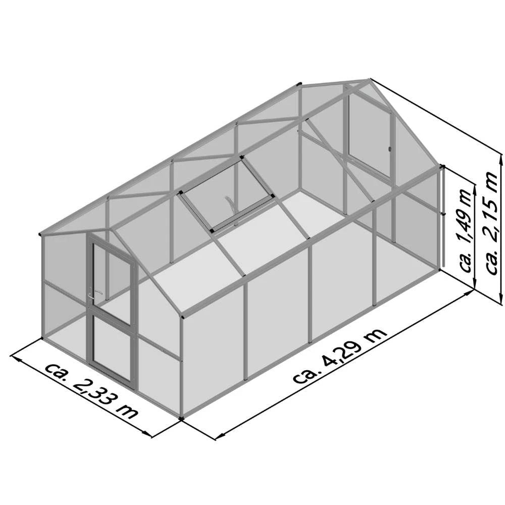 Rose IV Anthracite Grey Greenhouse KGT – Premium Quality