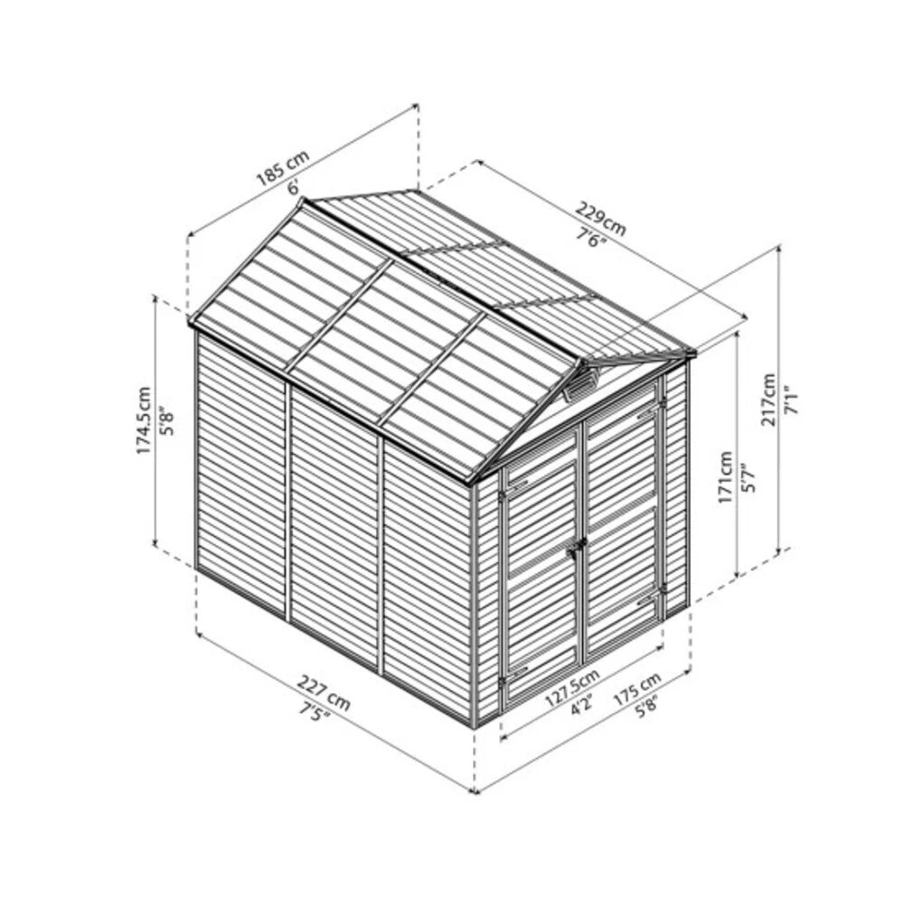 Shed SKYLIGHT 6 ft. x 8 ft. – Midnight Grey
