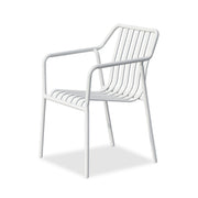 Stackable Aluminium Chair with Armrests - Green