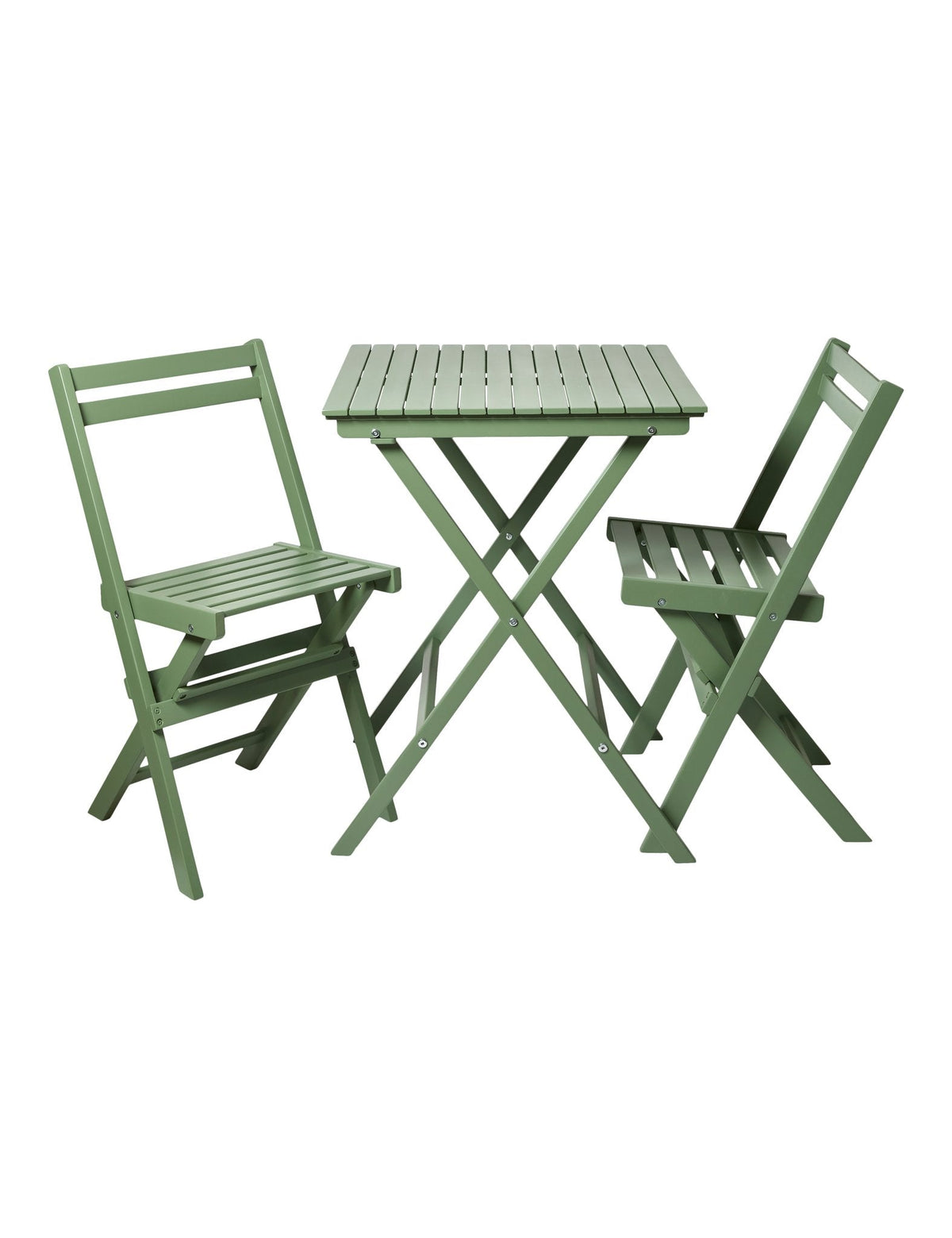 Tokyo Bistro Set, Folding Table and 2 Chairs - Dusty Green