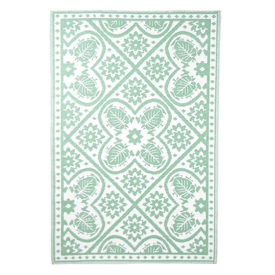 Garden carpet tiles green white S