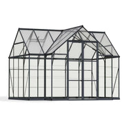 Victory Orangery 10×12 ft greenhouse with vaulted grey frame and hybrid polycarbonate panels